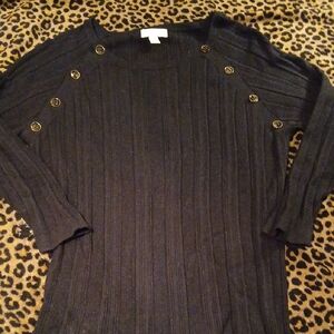 Charter Club Petite 3/4 Sleeves Ribbed Light Sweater Petite Medium